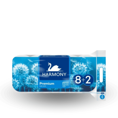 Harmony - toaletný papier - Premium 3-vrstvový 8+2ks