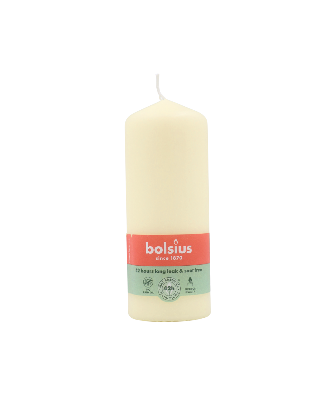 Bolsius valcová sviečka Pillar Soft Pearl 33h