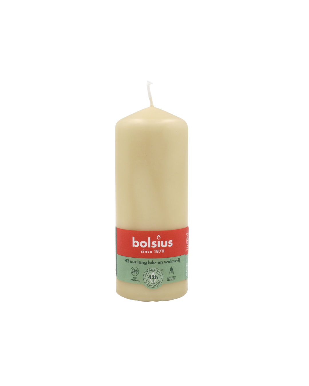 Bolsius valcová sviečka Pillar Beige 45h