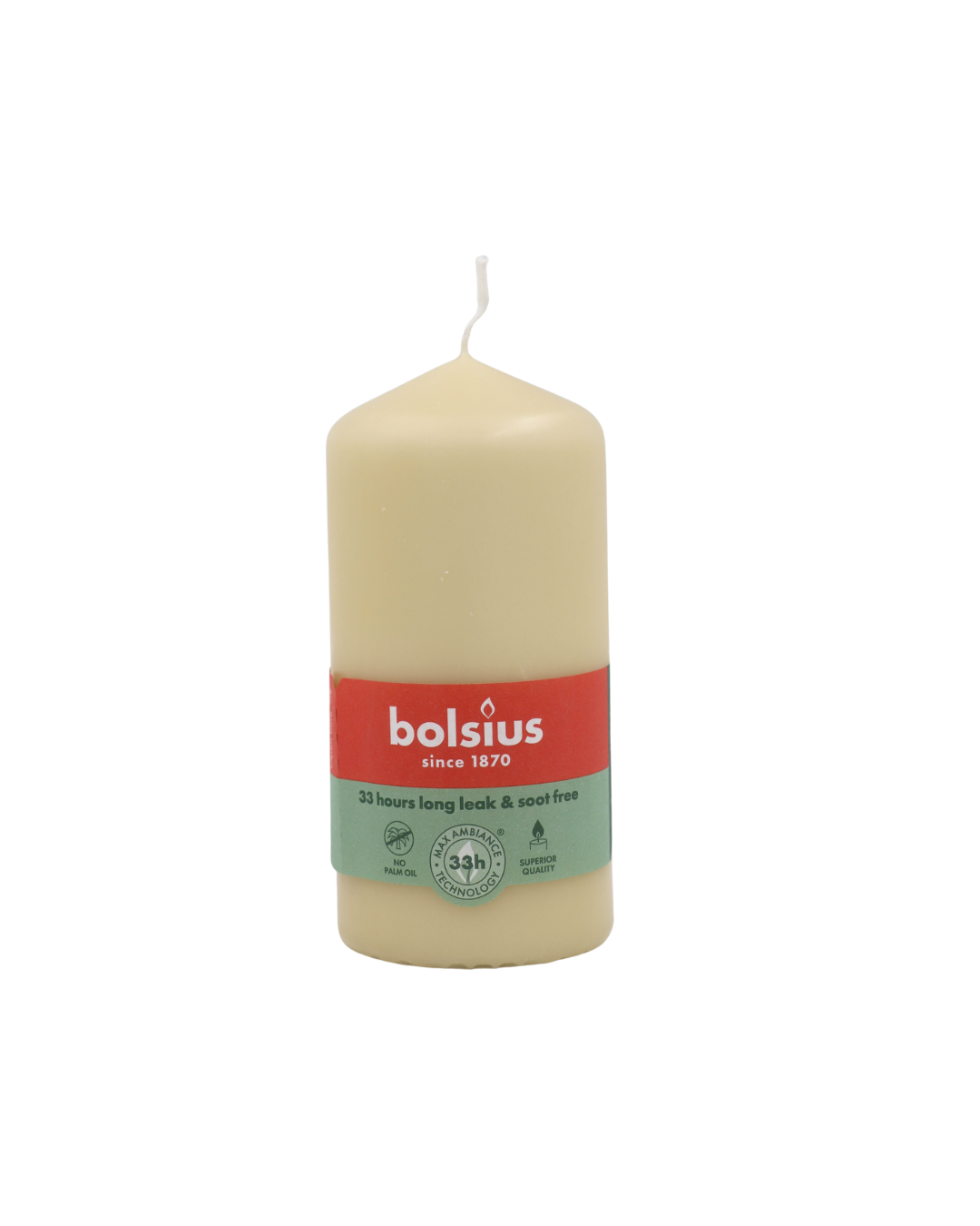 Bolsius valcová sviečka Pillar Beige 33h