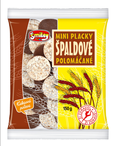 ŠPALDOVÉ MINIPLACKY 150g polomáčané v kakaovej poleve 20ks/kartón