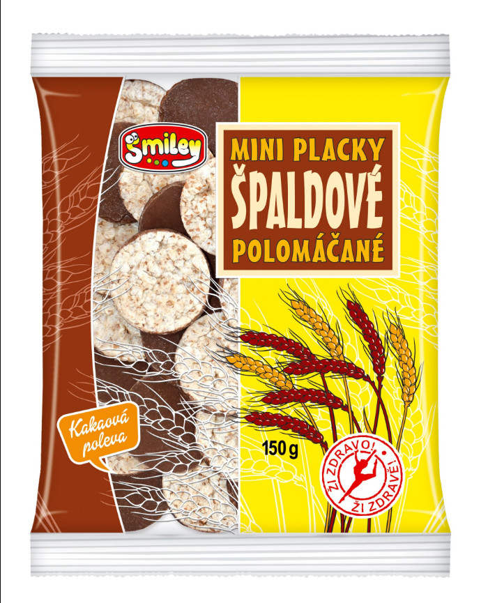 ŠPALDOVÉ MINIPLACKY 150g polomáčané v kakaovej poleve 20ks/kartón