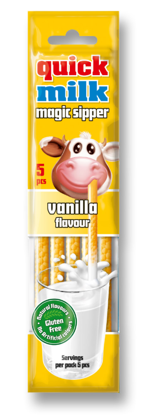Quick Mild VANILKOVÁ slamka do mlieka 5ksx6g (20x12=240ks/kartón )