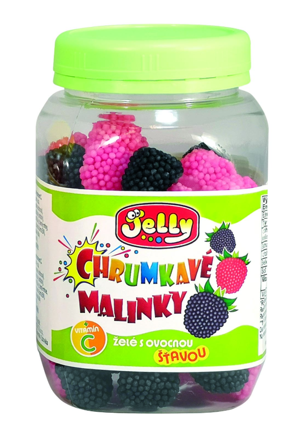 JELLY Chrumkavé Malinky s ovocnou šťavou + vitamín C (Berries) 300g 15ks/kartón