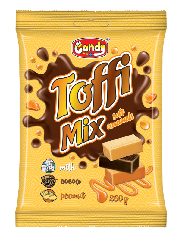 TOFFI MIX Candy Toffi Mix 260g 14ks/kartón