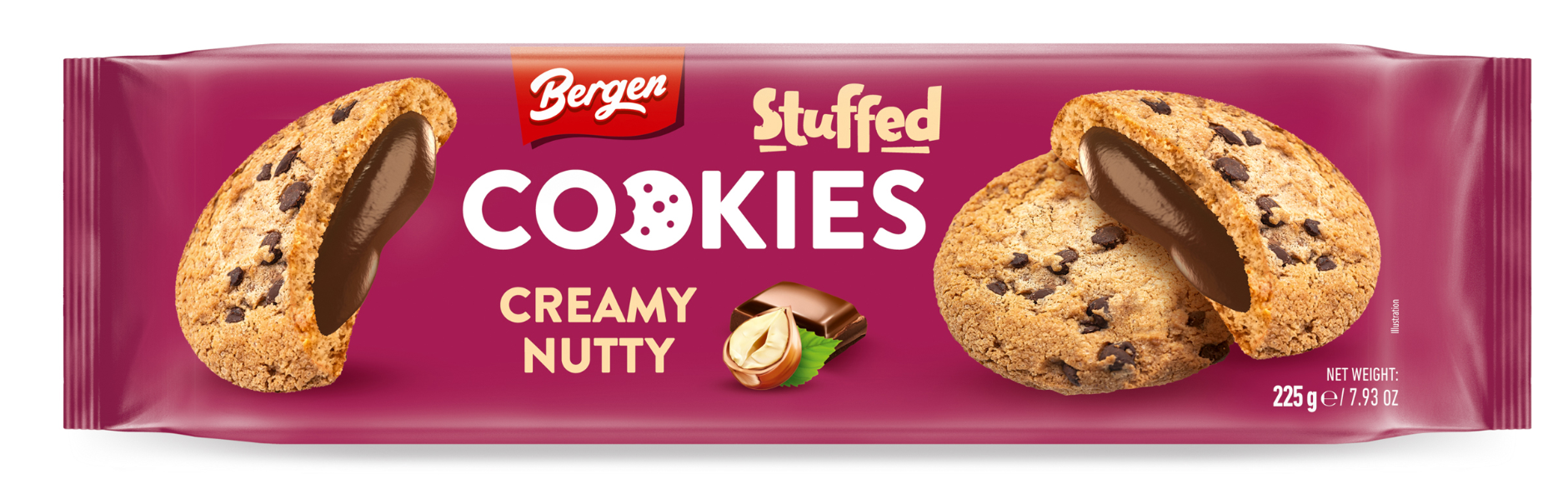 COOKIES CREAMY NUTTY 225g sušienky s náplňou kakao 27ks/kartón
