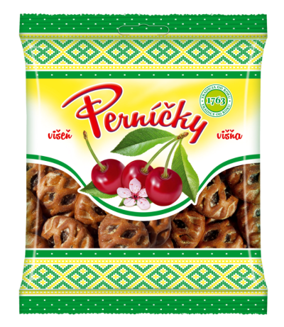 PERNÍČKY s VIŠŇOVOU náplňou v glazúre 150g 14ks/kartón