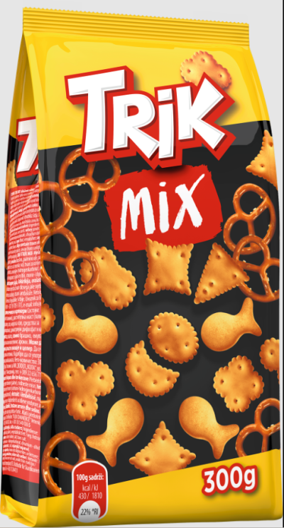 TRIK MIX zmes praclíkov a krekrov (solené) 300g 9ks/kartón