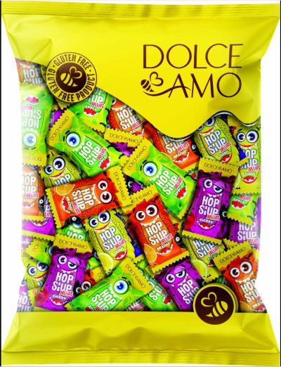 HOP SIUP XXL plnené ovocné želé s vitamínom C 850g  7ks/kartón