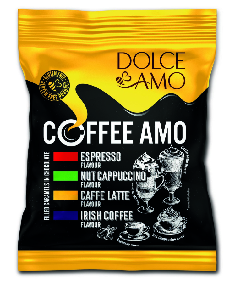 COFFEE AMO - čokoládové cukríky kávové 100g 20ks/kartón
