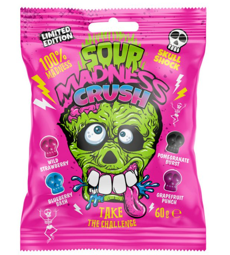 SOUR MADNESS CRUSH 60g extra kyslé dropsy