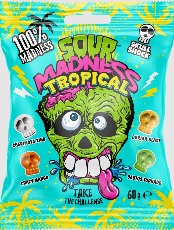 SOUR MADNESS TROPICAL 60g extra kyslé dropsy