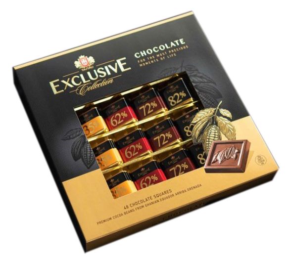 EXCLUSIVE Collection 240g, 48ksx5g čoko kociek 11ks/kartón