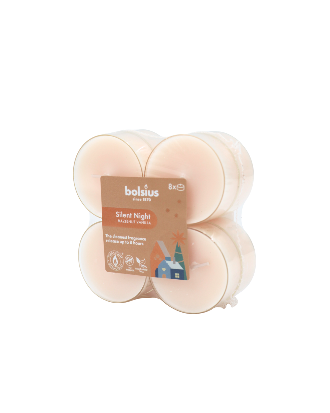 Bolsius MAXI čajové sviečky 8ks Silent Night 4h