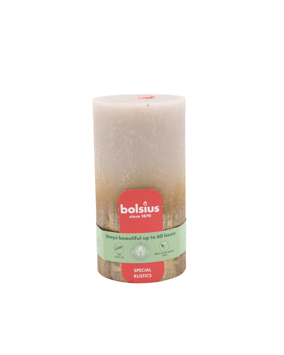 Bolsius rustikálna sviečka sunset 130/68mm Sand Grey